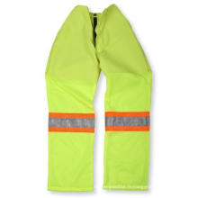 Pantalon en polyester et coton vert lime avec fond en filet